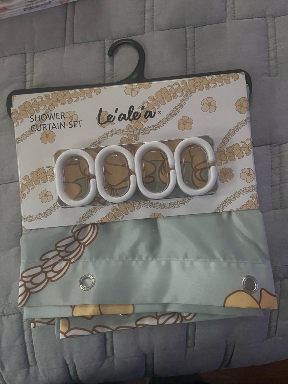 NWT exclusive, HAWAII Le’ale’a Floral leis Shower Curtain Set, 12 roller hooks. - Picture 4 of 4